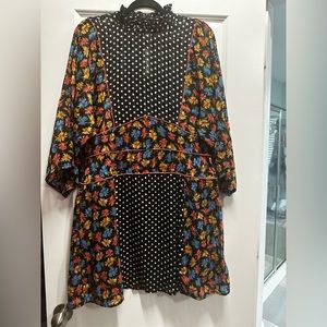 Asos design high neck mini dress mixed print